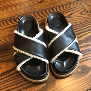 ALOHAS Black and Cream Sandals
